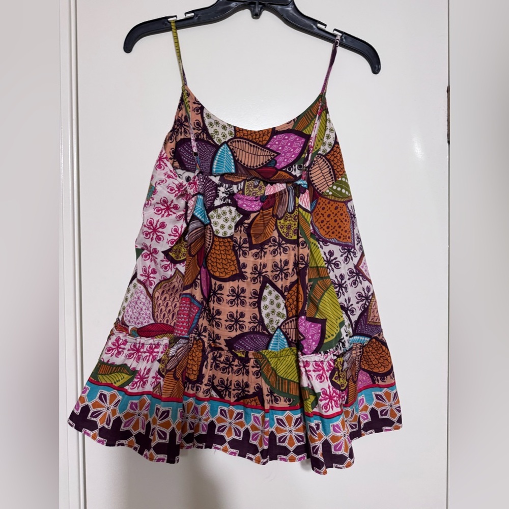 Postella Multicolor Boho Leaf Print Spaghetti Str… - image 5